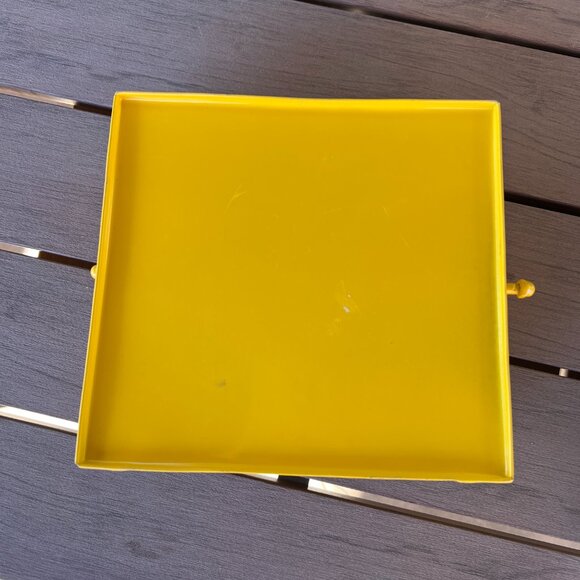 Vintage 60's Napkin Holder - Yellow Metal - Unique - Picture 3 of 9